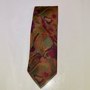 Vintage Napoleon Silk Tie Made in Italy Gold Wine